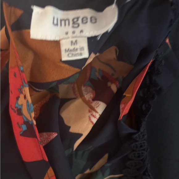 Boho Floral Mini Dress Women Fall Bloomcore Ruffle Hem indie Goblin Flowy Loose - Picture 8 of 8